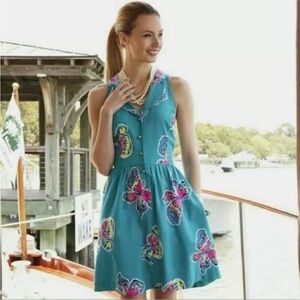 LP butterfly dress size 4 Sherlynn Dress I've Got Butterflies Fit /Flare pockets